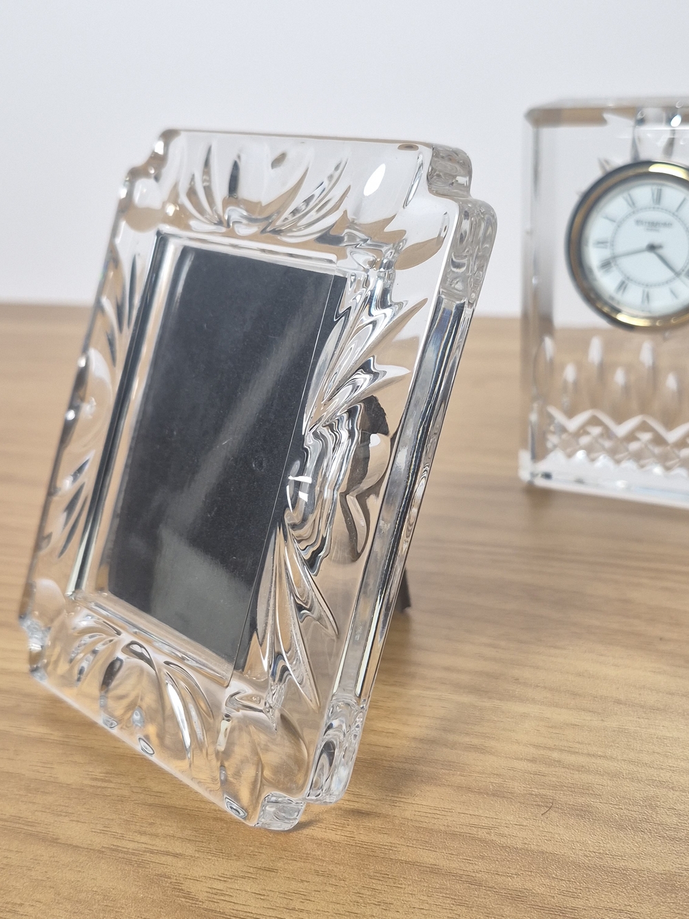 Waterford Crystal Desk Clock & Miniature Picture Frame Set Vintage Luxury Home - Picture 10 of 15